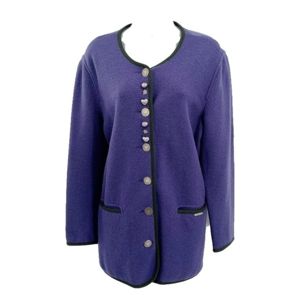 GEIGER AUSTRIA PURPLE BAVARIAN WOO JACKET SIZe 38 - Picture 1 of 11